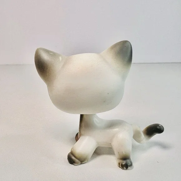 Littlest Pet Shop #125 SHORTHAIR Siamese Grey Cat Green Eyes LPS - Picture 4 of 7